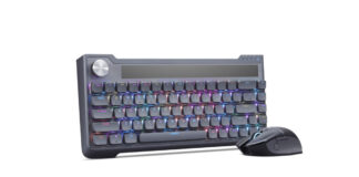 O teclado e o rato conceptuais da Lenovo requerem que se gire o botão para carregar CES 2024: Lenovo Unveils Concept Keyboard, Mouse That Harvest Mechanical Energy for Charging