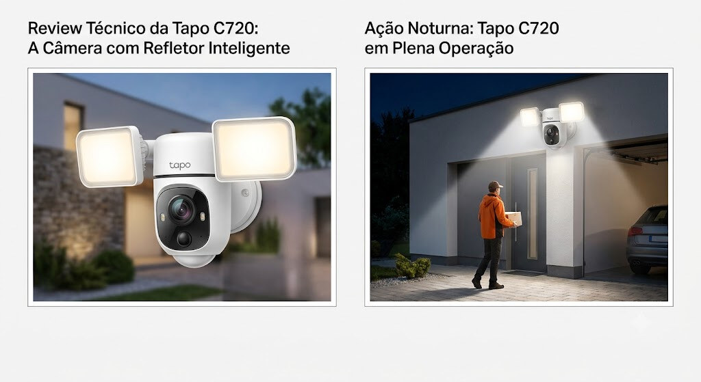 Análise da Câmara com Holofote Tapo C720 em Casa Tapo C720